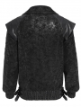 Black Gothic Punk Shirring Zip-Up Jacket for Men