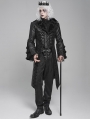 Black Retro Gothic Lace-Up Faux Leather Party Jacket for Men