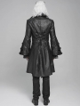 Black Retro Gothic Lace-Up Faux Leather Party Jacket for Men