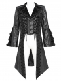 Black Retro Gothic Lace-Up Faux Leather Party Jacket for Men