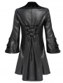 Black Retro Gothic Lace-Up Faux Leather Party Jacket for Men