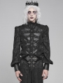Black Retro Gothic Jacquard Puff Sleeve Party Shirt for Men