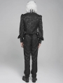 Black Retro Gothic Jacquard Puff Sleeve Party Shirt for Men