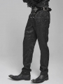 Black Gothic Victorian Velvet Patch Buckle Pants for Men