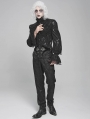 Black Gothic Victorian Velvet Patch Buckle Pants for Men