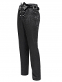 Black Gothic Victorian Velvet Patch Buckle Pants for Men