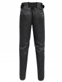 Black Gothic Victorian Velvet Patch Buckle Pants for Men