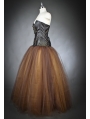 Brown Long Gothic Steampunk Corset Prom Dress