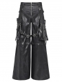 Black Gothic Punk Cargo Detachable Pocket Pants for Men