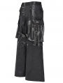 Black Gothic Punk Cargo Detachable Pocket Pants for Men