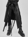 Black Gothic Punk Rock Strap Half Skirt for Men