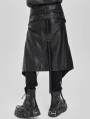 Black Gothic Punk Rock Strap Half Skirt for Men