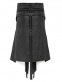 Black Gothic Punk Rock Strap Half Skirt for Men