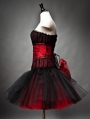 Red and Black Gothic Burlesque Short Corset Party Dress