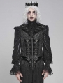 Black and Gray Retro Gothic Patterned Swallowtail Waistcoat for Men