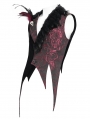 Red and Black Retro Gothic Feather Asymmetric Tailed Waistcoat for Men