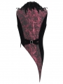 Red and Black Retro Gothic Feather Asymmetric Tailed Waistcoat for Men