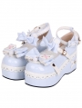 Blue Round Toe Sweet Bow Lolita Platform Shoes