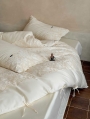 Ivory Vintage Embroidered Floral Lace Comforter Set