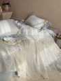 Blue Embroidered Lace Dreamy Fairy Comforter Set