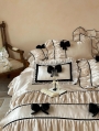 Black Three-Dimensional Bow Ruffled Princess Comforter Set
