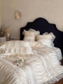 Ivory Romantic Retro Embroidered Lace Comforter Set