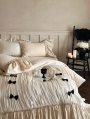 Romantic Princess Sweet Bow Ruched Comforter Set