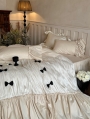 Romantic Princess Sweet Bow Ruched Comforter Set