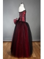 Wine Red Long Gothic Corset Prom Dress