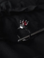 Dark Gothic Retro Red Crystal Crown Ring