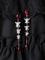 White Gothic Skeleton Blood Crystal Pendant Earrings