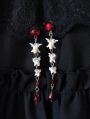 White Gothic Skeleton Blood Crystal Pendant Earrings