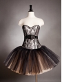 Champagne Gothic Burlesque Short Corset Prom Party Dress