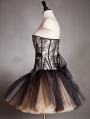 Champagne Gothic Burlesque Short Corset Prom Party Dress