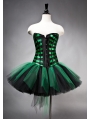 Green and Black Gothic Burlesque Corset Short Prom Party Dress