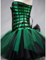 Green and Black Gothic Burlesque Corset Short Prom Party Dress