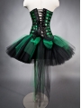 Green and Black Gothic Burlesque Corset Short Prom Party Dress