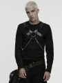 Black Gothic Punk Men's Harness with Detachable Chain