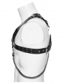 Black Gothic Punk Men's Harness with Detachable Chain