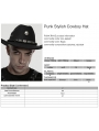 Black Gothic Punk Skull Chain Stylish Cowboy Hat
