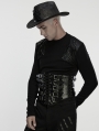 Black Gothic Punk Metal Men's Leather Waistband