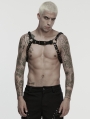 Black Gothic Punk Men's Rugged Metal Chain Harness