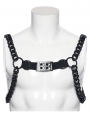 Black Gothic Punk Men's Rugged Metal Chain Harness
