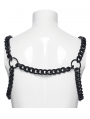 Black Gothic Punk Men's Rugged Metal Chain Harness