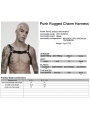 Black Gothic Punk Men's Rugged Metal Chain Harness