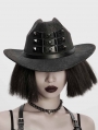 Black Gothic Punk Rivets Stylish Formal Hat