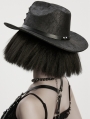 Black Gothic Punk Rivets Stylish Formal Hat