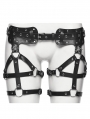 Black Gothic Skull Rivet Punk Leg Harness