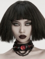 Black Gothic Punk Demon's Eye Spiked Leather Choker