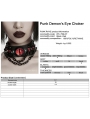 Black Gothic Punk Demon's Eye Spiked Leather Choker